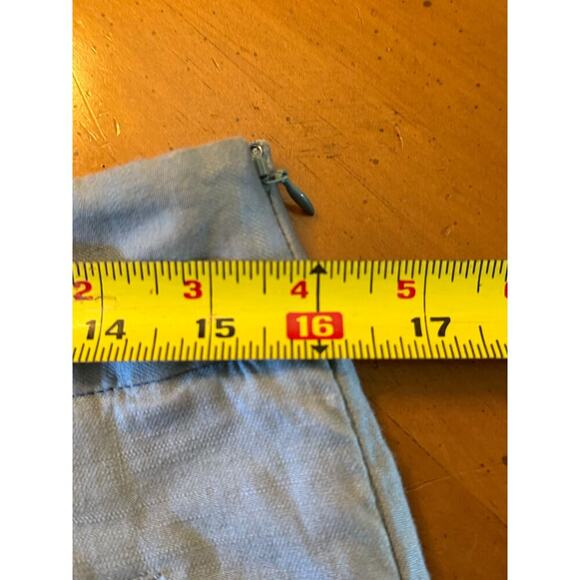 Anthropologie ett twa Nias Cuffed Pants Linen High Rise Tapered Crop Blue Size 8 - Picture 11 of 12